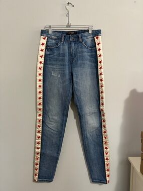 Scotch & Soda Blue Denim Jeans with red and white star design